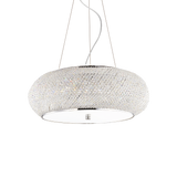 Lámpara colgante Ideal Lux Pasha' cromo cristal y cerámica 10 luces 400W Ø55cm 082196