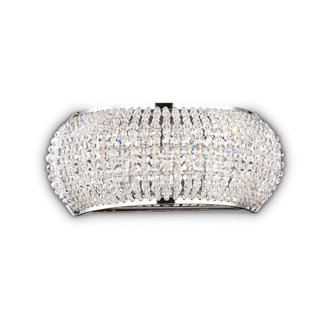 Aplique de pared Ideal Lux Pasha' cromo cristal y cerámica 3 luces 120W Ø25,5cm 082264