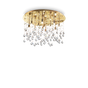 Plafón de techo Ideal Lux Moonlight dorado cristal y cerámica 12 luces 480W Ø60cm 082783