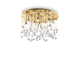 Plafón de techo Ideal Lux Moonlight dorado cristal y cerámica 12 luces 480W Ø60cm 082783