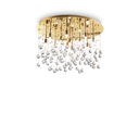 Plafón de techo Ideal Lux Moonlight dorado cristal y cerámica 12 luces 480W Ø60cm 082783