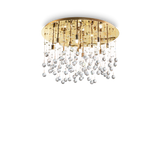Plafón de techo Ideal Lux Moonlight dorado cristal y cerámica 12 luces 480W Ø60cm 082783