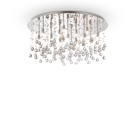 Plafón de techo Ideal Lux Moonlight dorado cristal y cerámica 15 luces 600W Ø80cm 082790