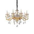Lámpara colgante Ideal Lux Negresco dorado cristal y cerámica 8 luces 224W Ø73,5cm 087764
