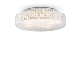 Plafón de techo Ideal Lux Roma cromo cristal y cerámica 9 luces 360W Ø50cm 087863