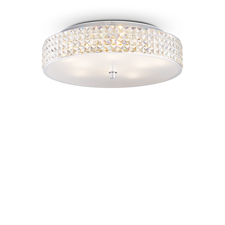 Plafón de techo Ideal Lux Roma cromo cristal y cerámica 9 luces 360W Ø50cm 087863