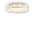 Plafón de techo Ideal Lux Roma cromo cristal y cerámica 12 luces 480W Ø60cm 087870
