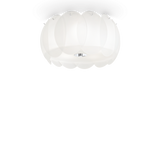 Plafón de techo Ideal Lux Ovalino blanco cristal 5 luces 300W Ø42,5cm 093963