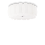 Plafón de techo Ideal Lux Ovalino blanco cristal 8 luces 480W Ø53,5cm 094014