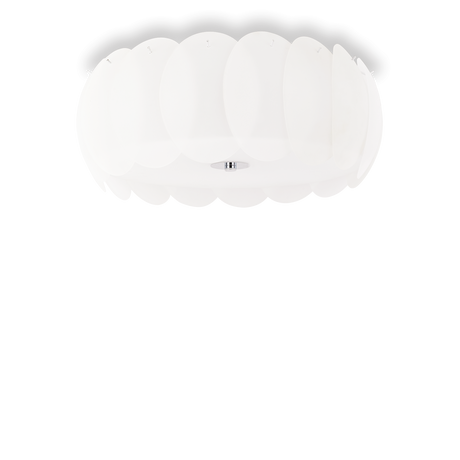 Plafón de techo Ideal Lux Ovalino blanco cristal 8 luces 480W Ø53,5cm 094014