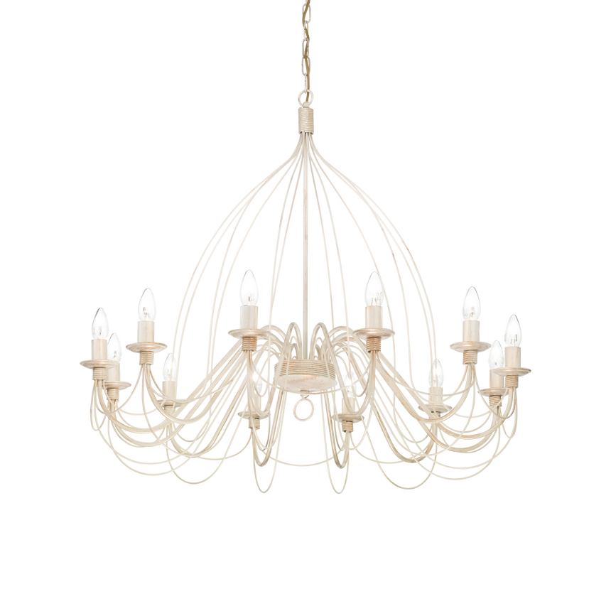 Lámpara colgante Ideal Lux Corte blanco 12 luces 480W Ø95cm 097664