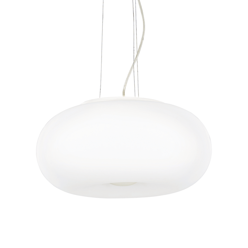 Lámpara colgante Ideal Lux Ulisse blanco cristal 3 luces 180W Ø52cm 098616