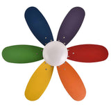 Fabrilamp Alves Dc Fan 2xe27 White 6 Blades Rev. Pastel/Intense 41x85d W/ Remote And Timer 175791637