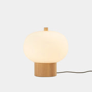 Lámpara de sobremesa bola LedsC4 Ilargi LED madera clara 2700K táctil Ø23cm 10-6010-93-F9