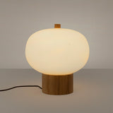 LedsC4 Sobremesa bola Ilargi Ø230 LED Touch regulable madera claro 10-6010-93-F9