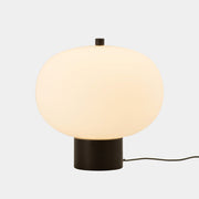 Lámpara de sobremesa bola LedsC4 Ilargi LED madera oscura 2700K táctil Ø32cm 10-6011-92-F9