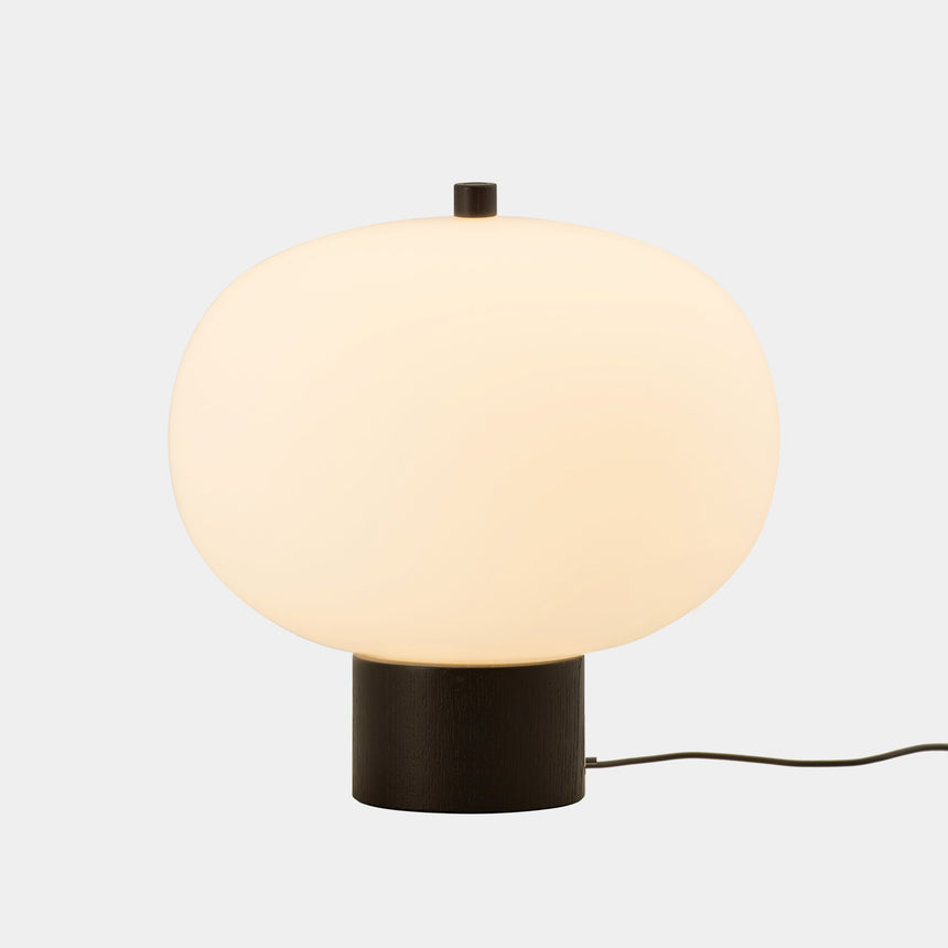 LedsC4 Sobremesa bola Ilargi Ø320 LED Touch regulable madera oscuro 10-6011-92-F9