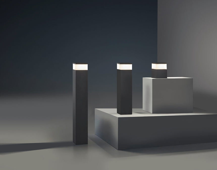 LedsC4 Baliza Cubik E27 30cm E27 15 gris urbano 10-9387-Z5-M3