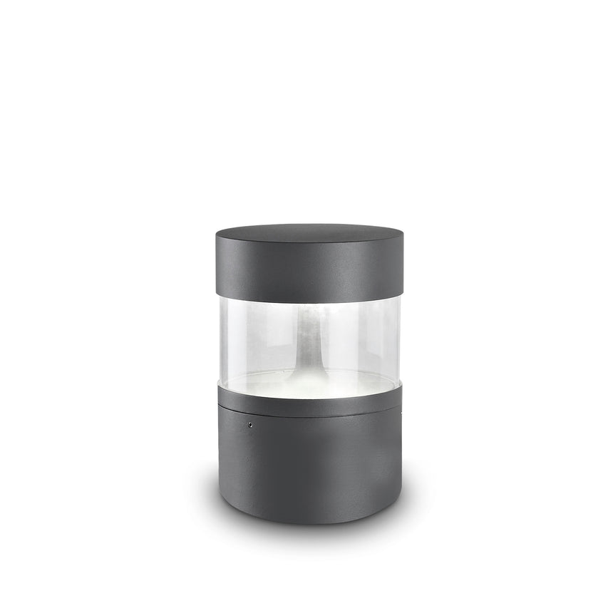LedsC4 Baliza Newton LED 25cm LED blanco cálido gris urbano 10-9791-Z5-CL