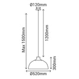 Sulion Tan Lámpara de techo de bambú 52cm 1xE27 D520 Cable natural - TAN 1000917