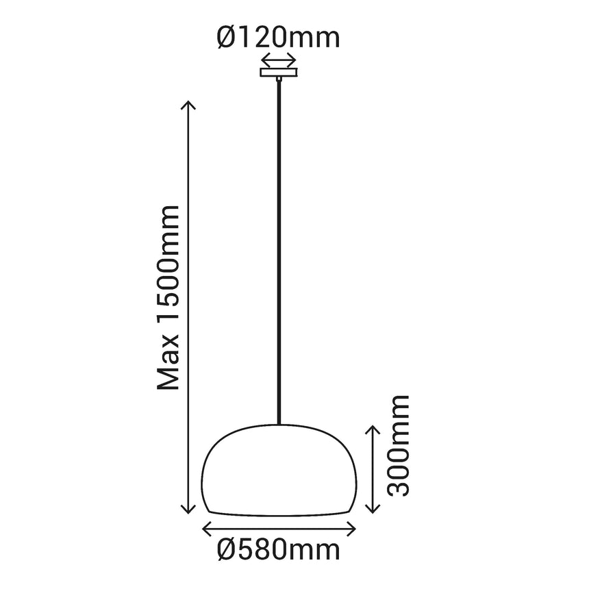 Sulion Nest Lámpara de techo de ratán 1xE27 D580 CABLE NATURAL - NEST 1001006