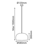Sulion Nest Lámpara de techo de ratán 1xE27 D580 CABLE natural NEST 1001006