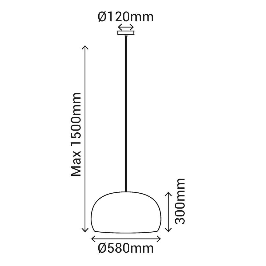 Sulion Nest Lámpara de techo de ratán 1xE27 D580 CABLE natural NEST 1001006