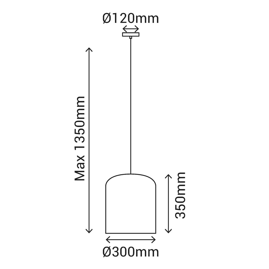 Sulion Babel Lámpara de techo de ratán con cable negro 30cm - BABEL 1001044