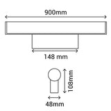 Sulion Caspio Aplique de pared iluminaespejos IP44 90cm latón 1002331
