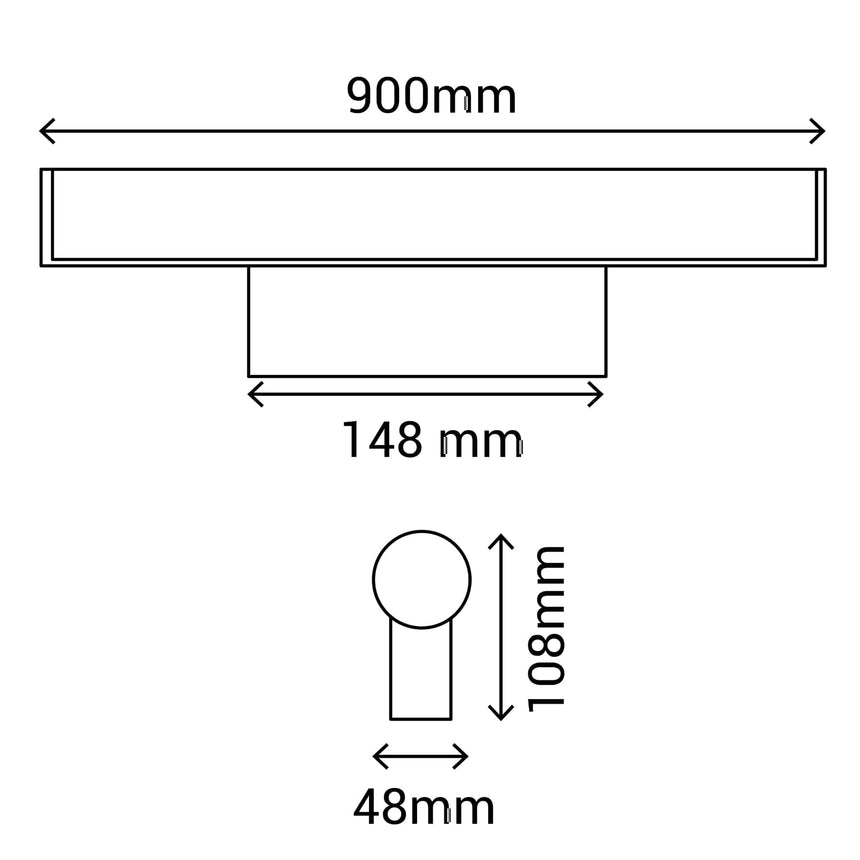 Sulion Caspio Aplique de pared iluminaespejos IP44 90cm latón 1002331