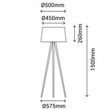 Sulion Ona Wood Lámpara de pie de madera negro 50cm - ONA WOOD 1002652