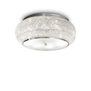 Plafón de techo Ideal Lux Pasha' cristal y cerámica 10 luces Ø55cm E14 cromo — ref. 100746 (1)