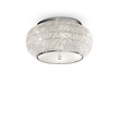 Plafón de techo Ideal Lux Pasha' cromo cristal y cerámica 6 luces 240W Ø40cm 100784