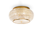 Plafón de techo Ideal Lux Pasha' dorado cristal y cerámica 6 luces Ø40cm 100807