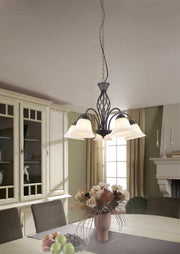 Lámpara Trio Rustica 5 luces óxido Ø60cm 101000524