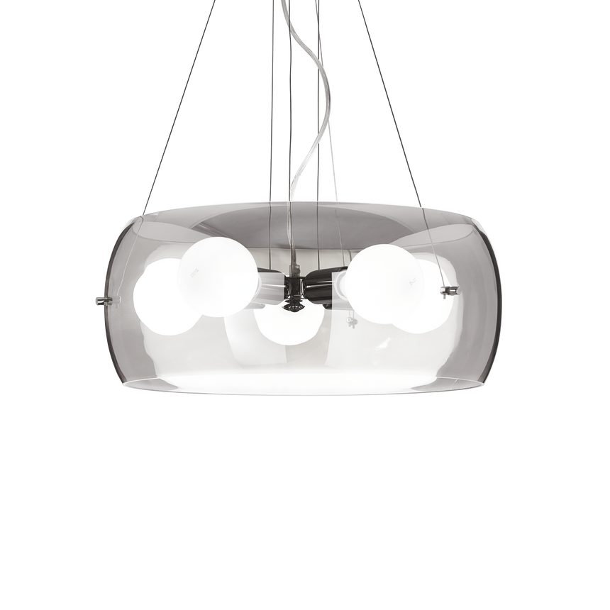 Lámpara colgante Ideal Lux Audi-10 fumé cristal 5 luces 300W Ø48,5cm 103983