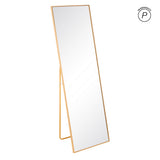 Espejo de pared de aluminio y cristal en dorado 50x160 cm