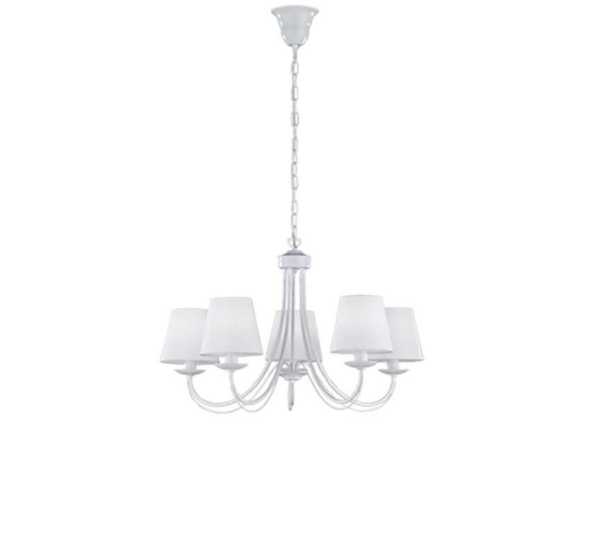 Lámpara Trio Cortez 5 luces blanco mate Ø70cm 110600531