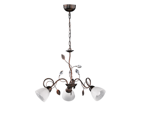Lámpara Trio Traditio 3 luces óxido Ø70cm 110700328