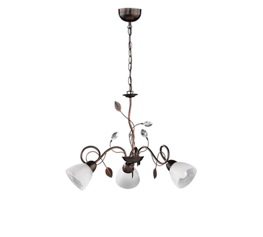 Lámpara Trio Traditio 3 luces óxido Ø70cm 110700328