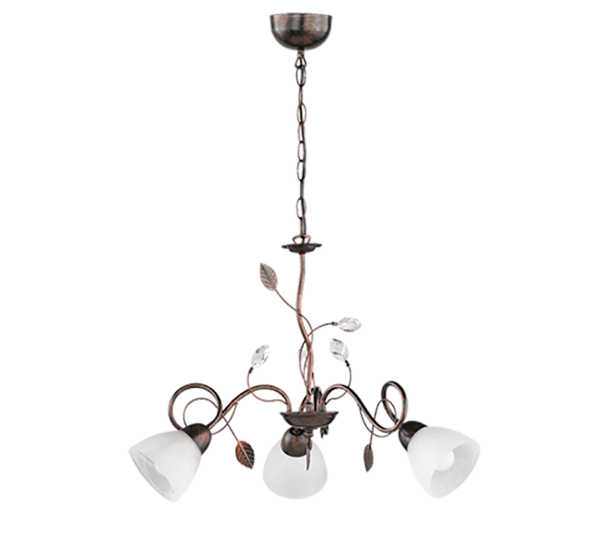 Lámpara Trio Traditio 3 luces óxido Ø70cm 110700328 - vista 2