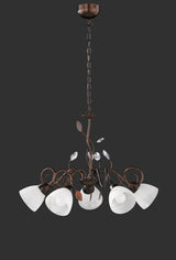 Plafón de techo Trio Traditio LED antique rust 2700K Ø70cm 110700528