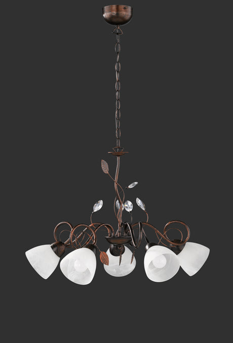 Plafón de techo Trio Traditio LED antique rust 2700K Ø70cm 110700528
