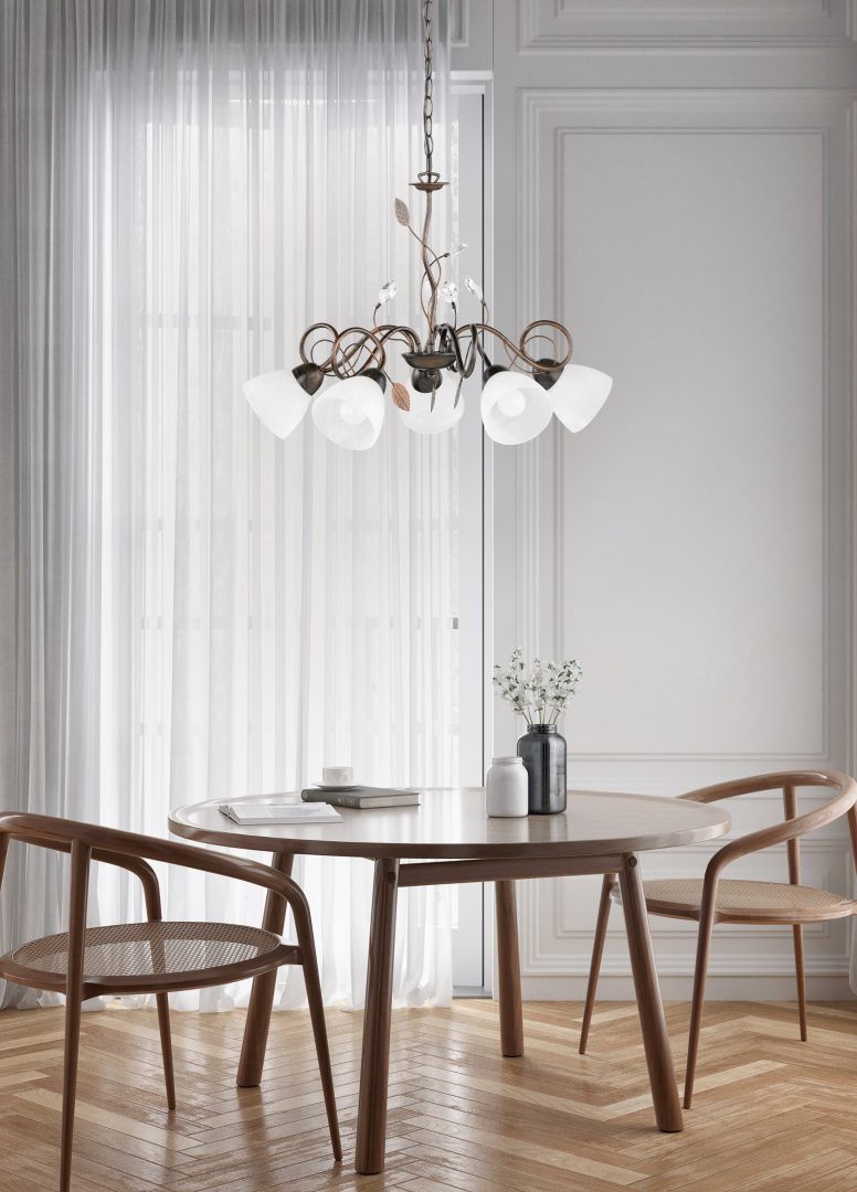 Plafón de techo Trio Traditio LED antique rust 2700K Ø70cm 110700528