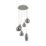 Lámpara colgante Ideal Lux Soft fumé cristal 6 luces Ø60cm 111841