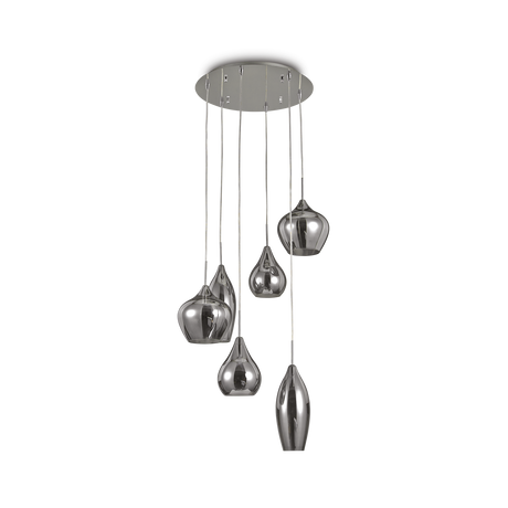 Lámpara colgante Ideal Lux Soft fumé cristal 6 luces 240W Ø60cm 111841