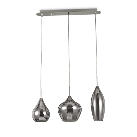 Lámpara colgante Ideal Lux Soft fumé cristal 3 luces 120W Ø60cm 111865