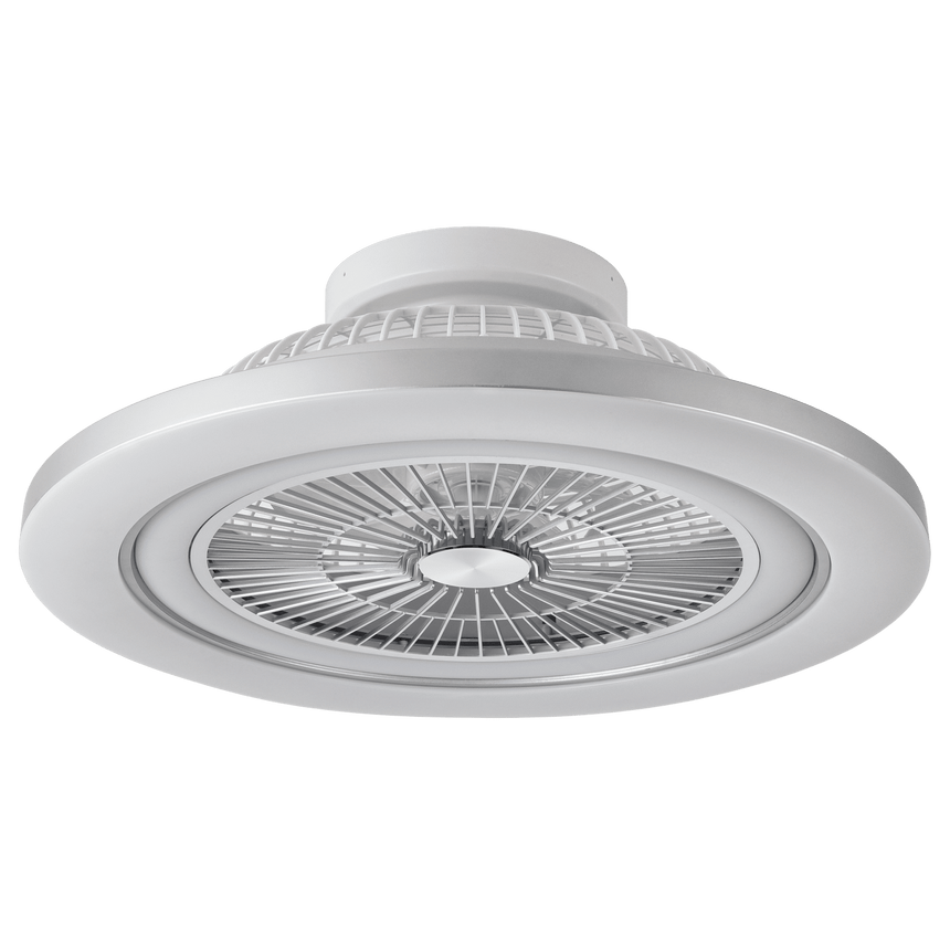 Fabrilamp Ventilador Mato 72w DC Níquel 5 aspas 22x58x58cm 6 vel. 3 colores C/remoto, memoria, temporiz y reg. intensidad 6120lm 183391503