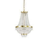 Lámpara colgante Ideal Lux Caesar dorado cristal y cerámica 6 luces 24W Ø38cm 114729