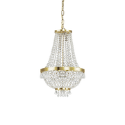 Lámpara colgante Ideal Lux Caesar dorado cristal y cerámica 6 luces 24W Ø38cm 114729